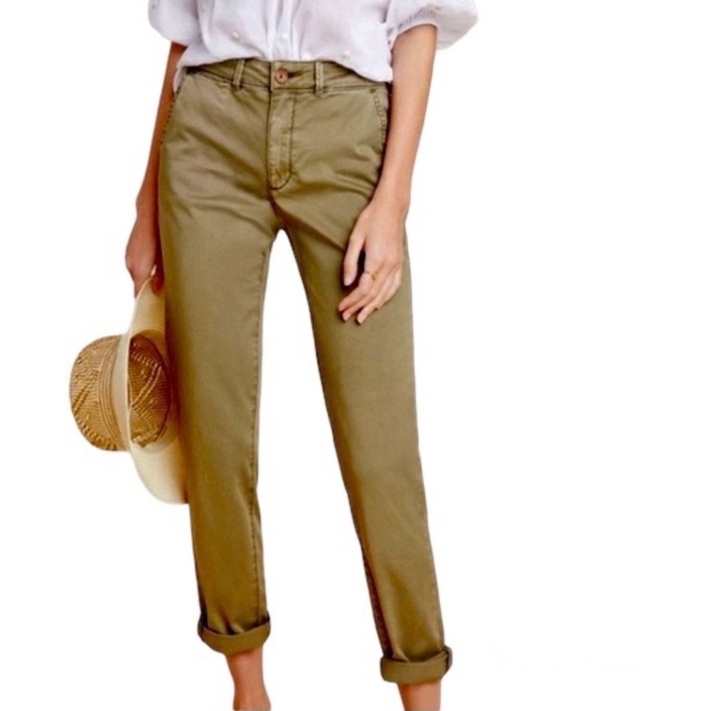 Anthropologie Relaxed  Striped Chino pants Size 27